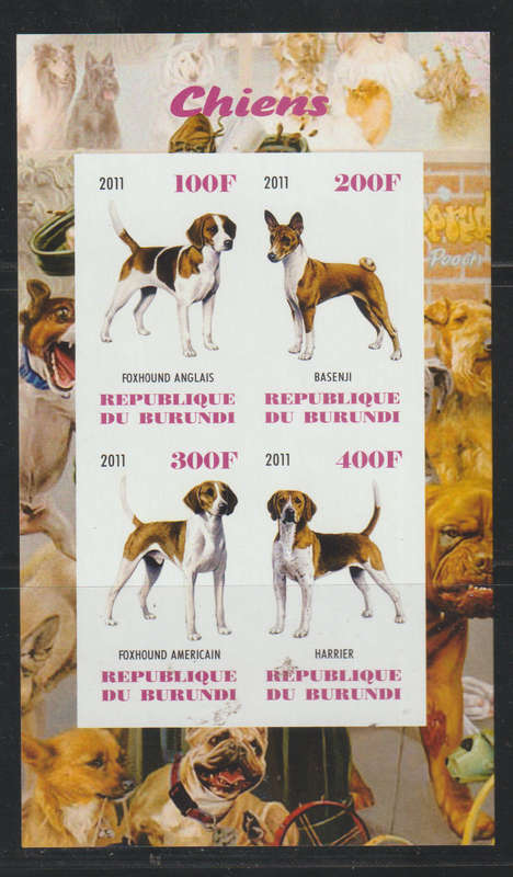 Burundi UMM Minisheet Dog Breeds IMPERF 2011