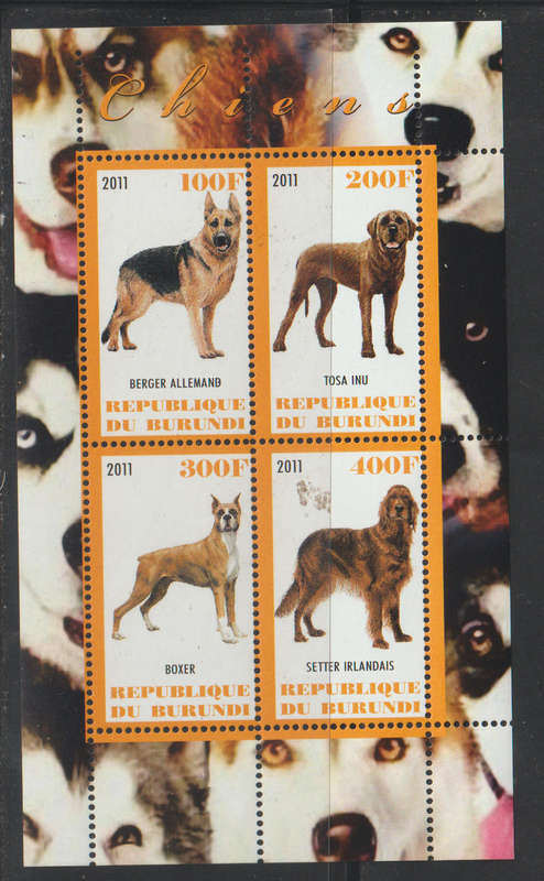 Burundi UMM Minisheet Dog Breeds 2011