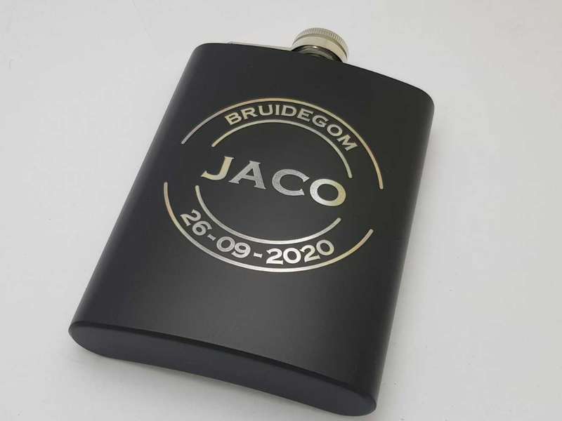 Black Personalised Hip Flasks 8oz (240ml) including engraving