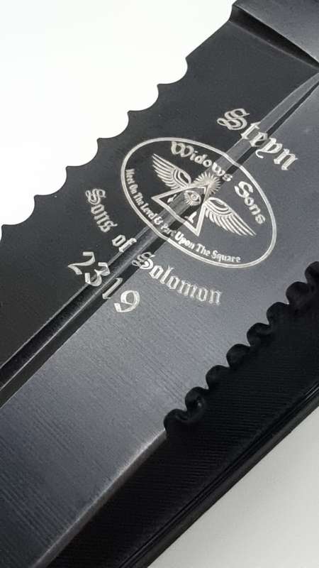 Black Full Metal Dagger with Sheath and Engraving