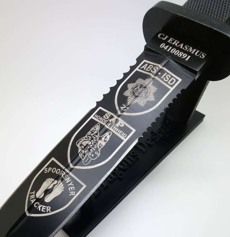 Black Full Metal Dagger with Sheath and Engraving