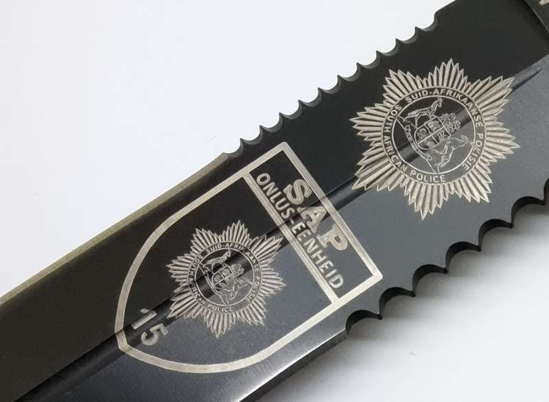 Black Full Metal Dagger with Sheath and Engraving