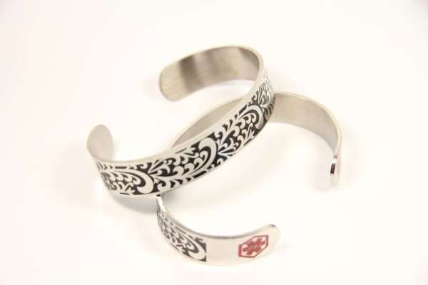 Black Leaf Medic Alert Cuff