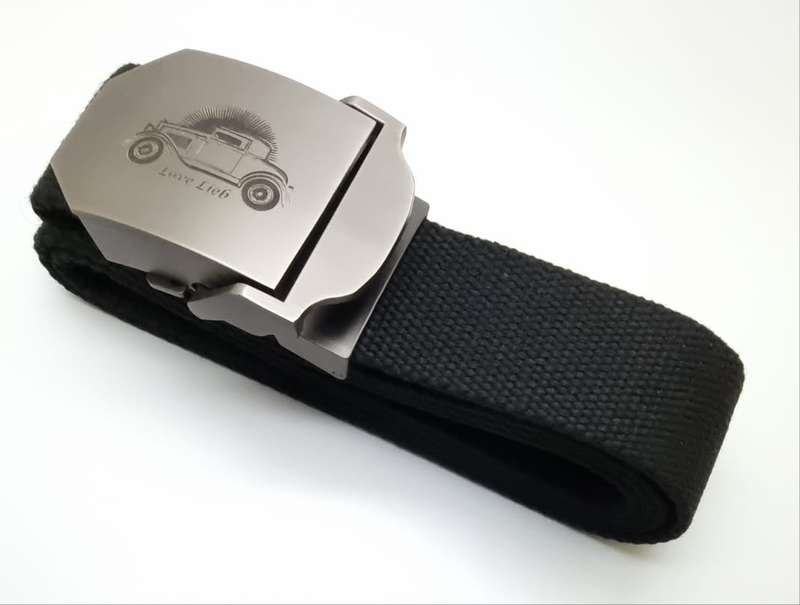 Canvas Belt with Custom Engraved Buckle