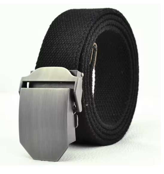Canvas Belt with Custom Engraved Buckle