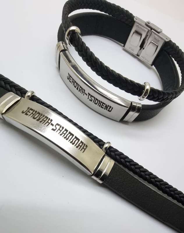 Double Leather Bracelet with engraving