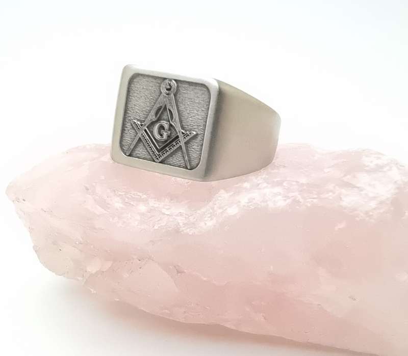 Custom Made Freemason Square and Compass ring