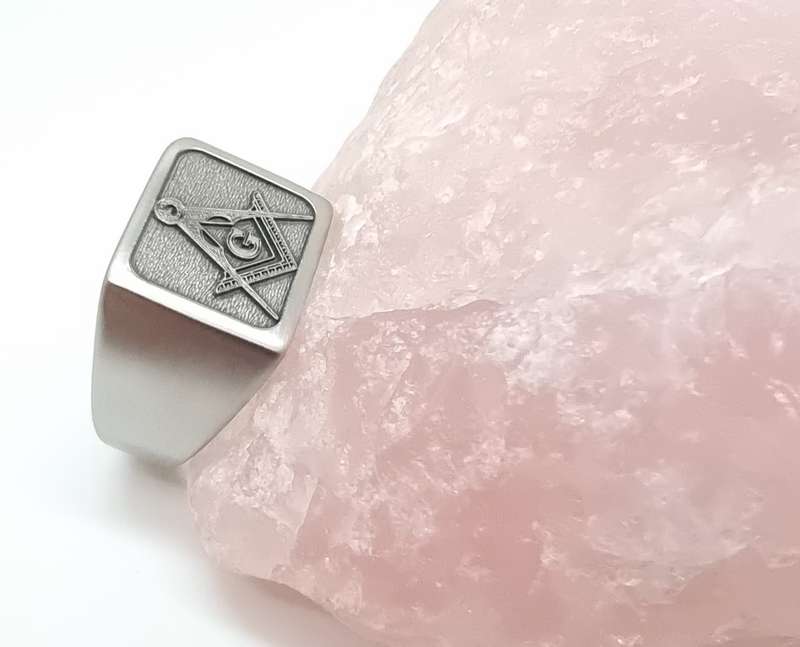 Custom Made Freemason Square and Compass ring