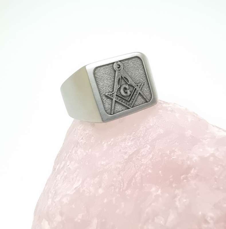 Custom Made Freemason Square and Compass ring