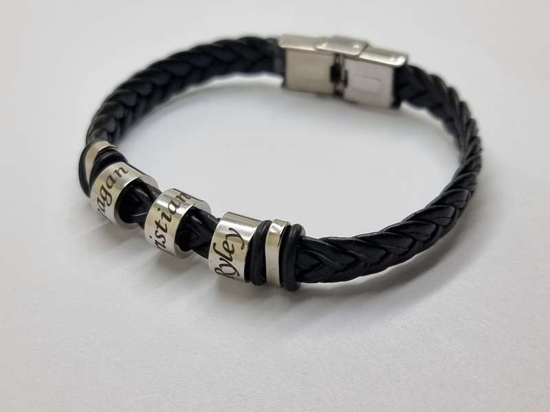 Name Ring Bracelet with 3 Rings