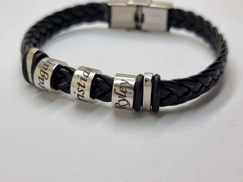 Name Ring Bracelet with 3 Rings