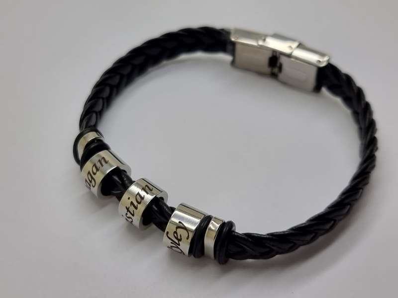 Name Ring Bracelet with 3 Rings
