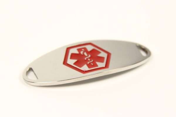 Mini Red Classic Stainless Medical ID Tag Bracelet & Chain