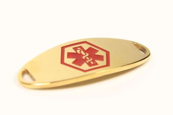 Mini Red and Gold Stainless Medical ID Tag Bracelet & Chain