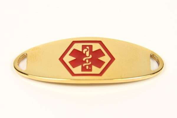 Mini Red and Gold Stainless Medical ID Tag Bracelet & Chain