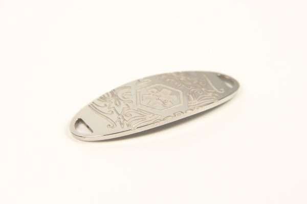 Mini Spring White Stainless Medical ID Tag Bracelet & Chain