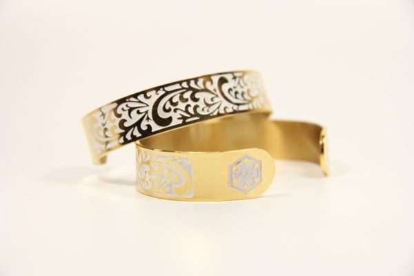 White Leaf Medic Alert Cuff