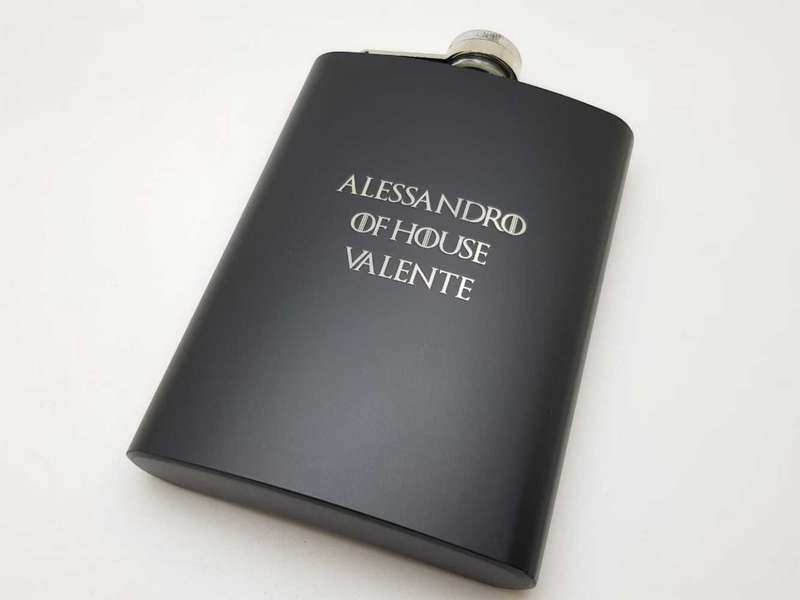 Black Personalised Hip Flasks 8oz (240ml) including engraving