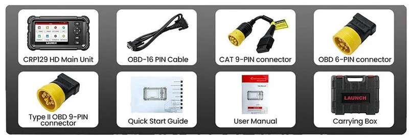 LAUNCH CRP129 HD Elite Heavy Duty Truck Diagnostic Tool  All Systems -7 Reset functions