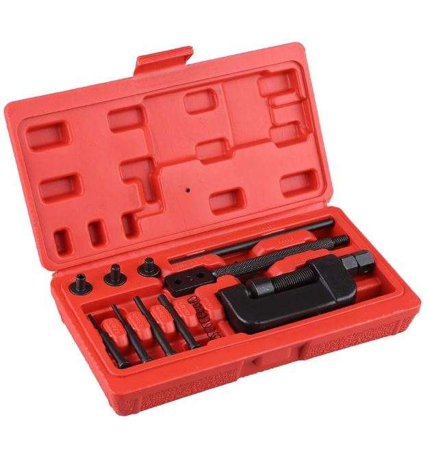 13 Piece Chain Breaker & Riveting Tool for Motorcycle, Bike & ATV