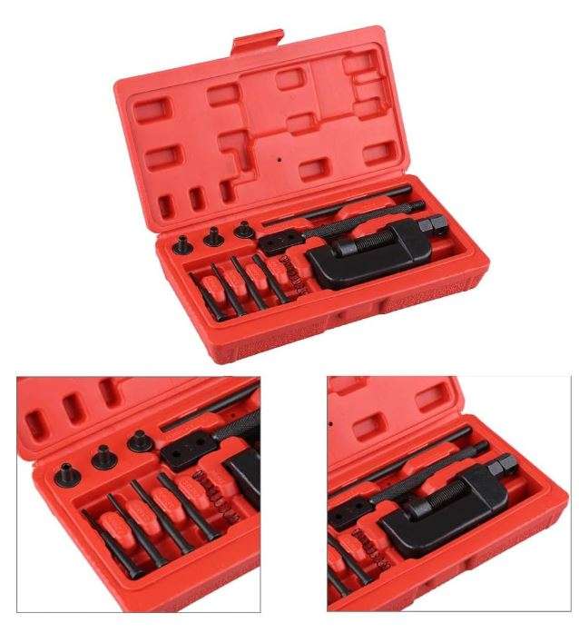 13 Piece Chain Breaker & Riveting Tool for Motorcycle, Bike & ATV