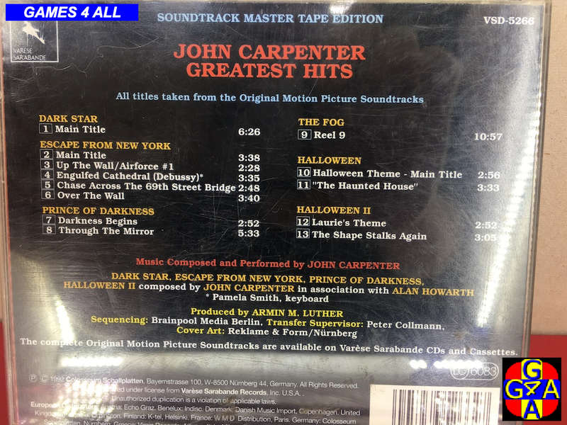 John Carpenter: Greatest Hits