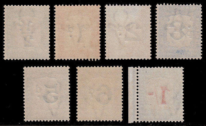 UNION 1914 POSTAGE DUES SET 7 VALUES VERY FINE MNH. SACC 1-7