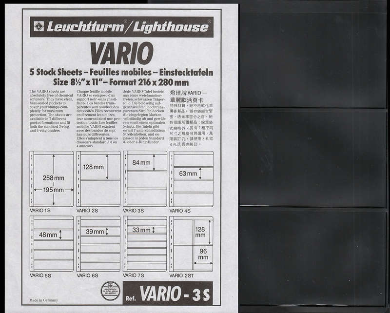 LIGHTHOUSE VARIO 20 STOCK SHEETS WITH STRIPS OF 3 IN FOUR SEALED PAKETS. BRAND NEW