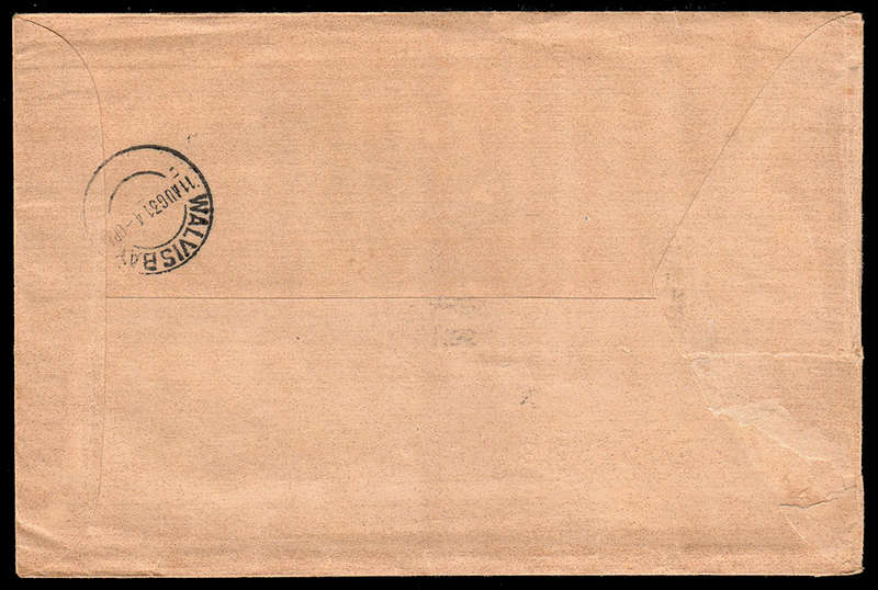 SWA 1931 VERY ATTRACTIVE COLUMBIA RECORD PLAYER ADVERTISING COVER FLOWN 1ST FLIGHT WINDHOEK-WALVIS