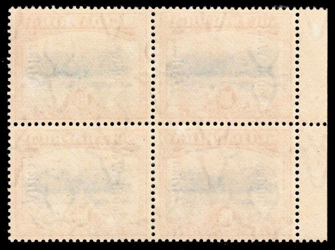 SOUTH WEST AFRICA 1926-27 PICTORIALS 10s TABLE MOUNTAIN BLOCK OF 4 VERY FINE MNH. SACC 80 R9000