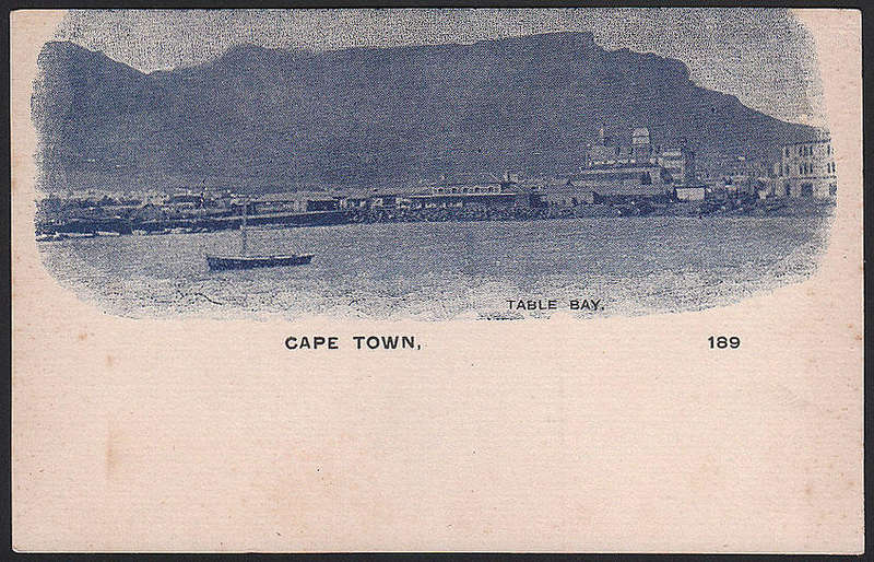 CGH c 1898 POSTAL STATIONERY CARD WITH ILLUSTRTATED VIEW OF TABLE BAY CAPE TOWN 189. FINE UNUSED.