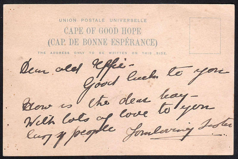 CGH 1902 'WITH COMPLIMENTS OF SOUTH AFRICA' POSTCARD WITH FOUR DIFF VIGNETTES, COMPLIMENTS OF THE SE