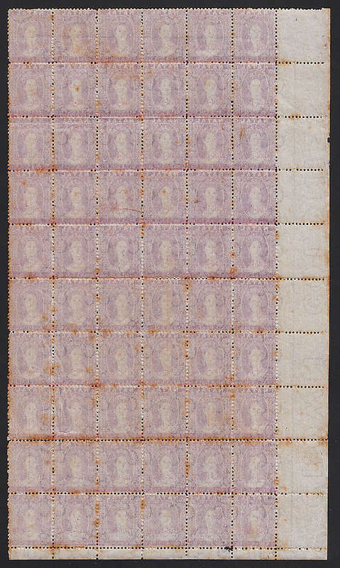 NATAL 1895 SURCHARGES SHEET OF 60 WITH LISTED VARIETIES PLUS PAGE WITH 17 SINGLES LISTED VAR MINT