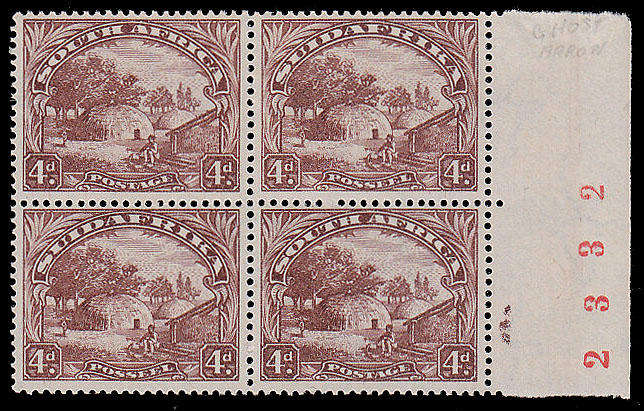 UNION 1930 ROTOS 4d SHEET NO BLOCK WITH GHOST ARROW VERY FINE MINT. STAMPS MNH  SACC 47c