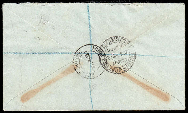 SOUTH AFRICA 1937 ROUND CHURCH SEAPOINT CANCELS (PUTZEL RRR) PLUS REGISTRATION CACHET ON COVER TO