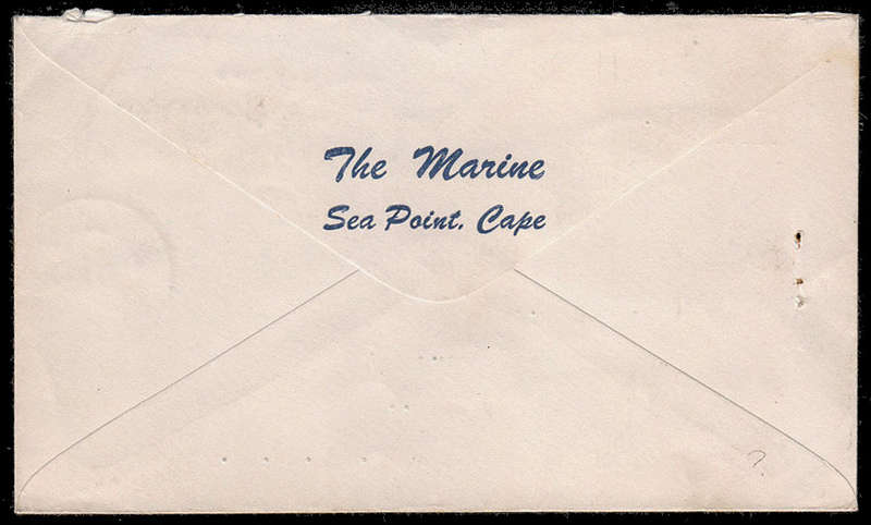 SOUTH AFRICA 1946 ATTRACTIVE AIRMAIL COVER WITH SMALL WAR 2d STRIP OF 6, A SINGLE AND SINGLE 1d FRO