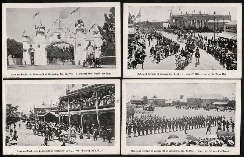 CGH 1906 VISIT OF DUKE AND DUCHESS OF CONNAUGHT TO KIMBERLEY FIVE POSTCARDS
