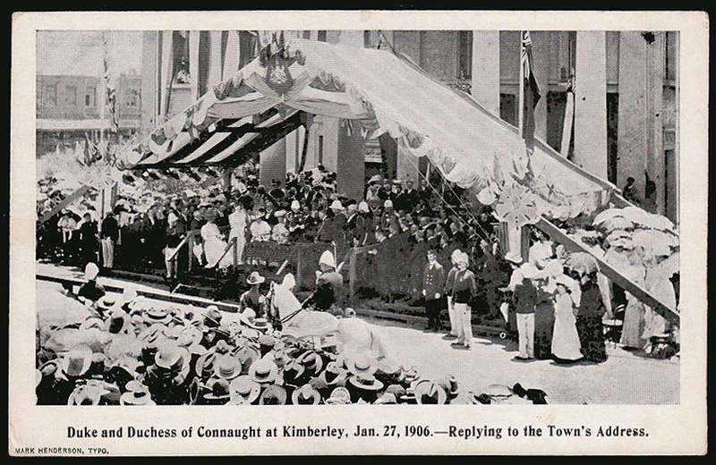 CGH 1906 VISIT OF DUKE AND DUCHESS OF CONNAUGHT TO KIMBERLEY FIVE POSTCARDS