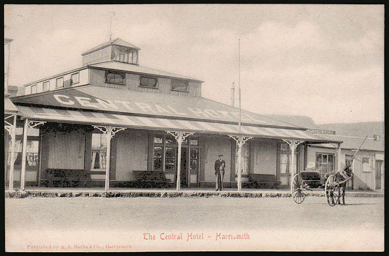 NATAL C 1905 THE CENTRAL HOTEL - HARRISMITH ATTRACTIVE POSTCARD UNUSED. VERY FINE.