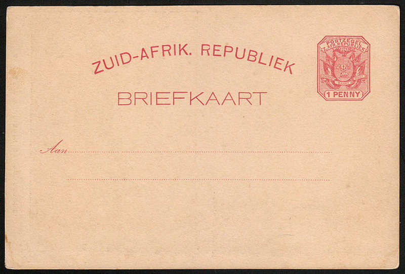 TRANSVAAL 1896 THE LATE CRISIS IN JOHANNESBURG - A BOER PATROL POSTCARD. RARE FINE UNUSED