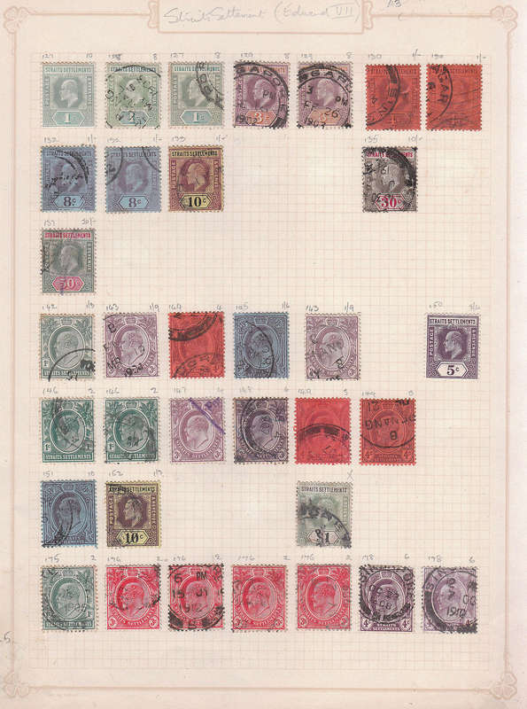 STRAITS SETTLEMENTS C 1870-1938 USED COLLECTION ON 11 PAGES. ALL SCANNED. CONDITION AS SHOWN