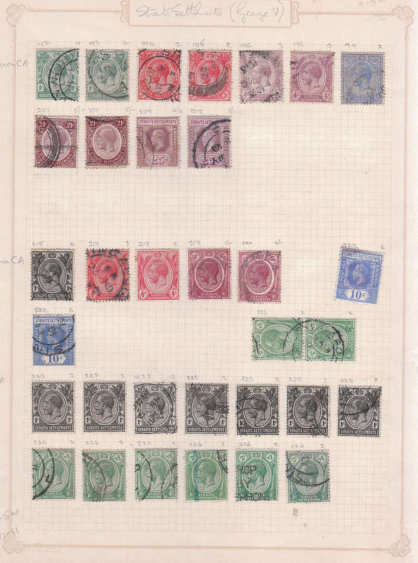 STRAITS SETTLEMENTS C 1870-1938 USED COLLECTION ON 11 PAGES. ALL SCANNED. CONDITION AS SHOWN
