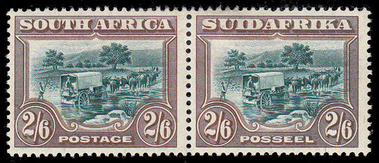 UNION 1927 LONDON PICTORIALS 2s6d GREEN AND BROWN PAIR FINE MINT. SACC 37