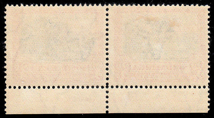 SOUTH AFRICA 1927 LONDON PICT 3d PERF 14x13½ DOWN IMPRINT PAIR FINE MINT. SACC 34a. SCARCE
