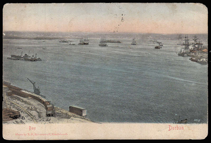 CGH 1906 COMPLETE "BUFFELJAGTS RIVER BRIDGE" POSTMARK ON RE DIRECTED POSTCARD FROM NATAL TO BETHAL