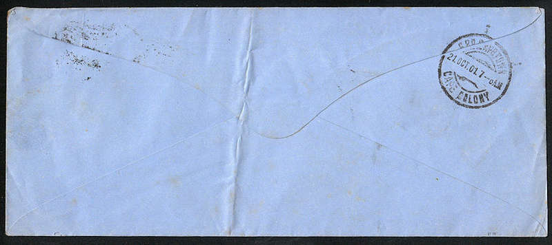 BOER WAR 1901 OHMS ENVELOPE WITH 'FIELD PAYMASTER KIMBERLEY' HANDSTAMP, CENSORED W. ELTON