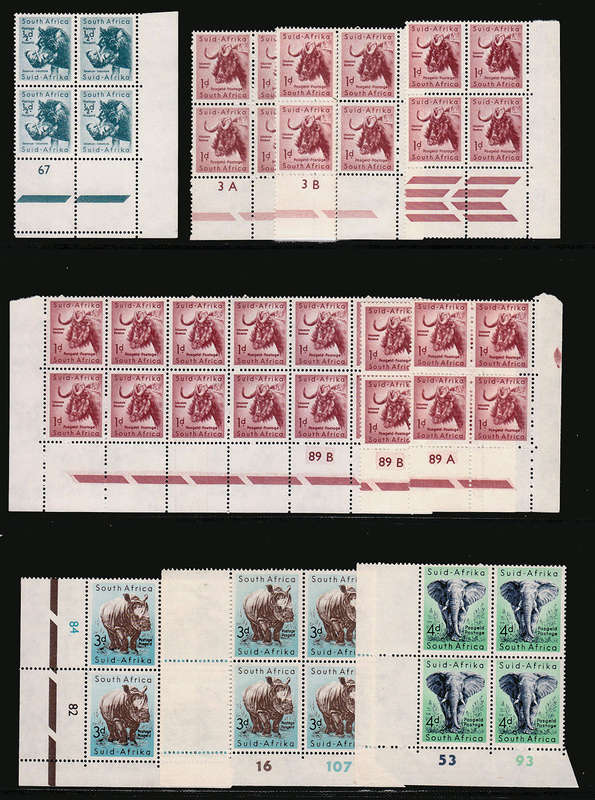 UNION 1959-61 COAT OF ARMS DEFINS FULL SET IN A+B CONROLS WHERE APPLICABLE VERY FINE MNH SACC 169-76