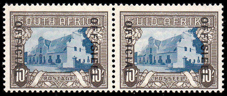 UNION OFFICIALS 1940 WITH 'OFFICIAL AT LEFT' 1Os PAIR VERY FINE MNH SACC 36 R10000