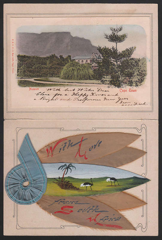 CIRCA 1910-20 SELECTION OF 22 TABLE MOUNTAIN SILVER LEAVES CARDS ALL WITH HANDPAINTED LEAVES.