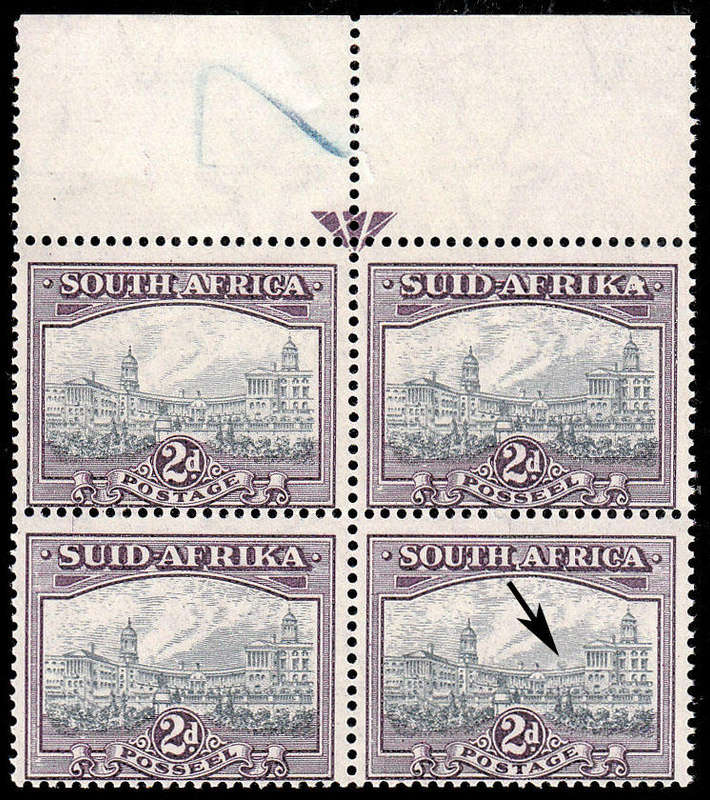UNION 1933-48 PICT 2d GREY AND DULL PURPLE ARROW BLOCK WITH TREE VAR FINE MINT. SACC 58a Uhb 47 V5